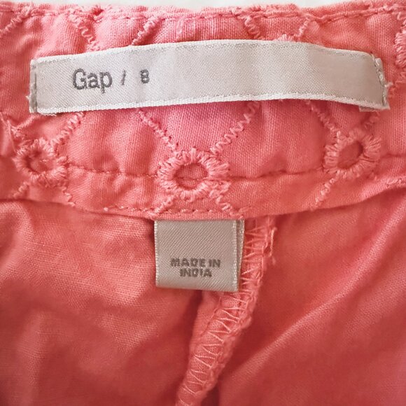 Gap Clean Front Eyelet Shorts Pink Size 8 - Picture 2 of 5